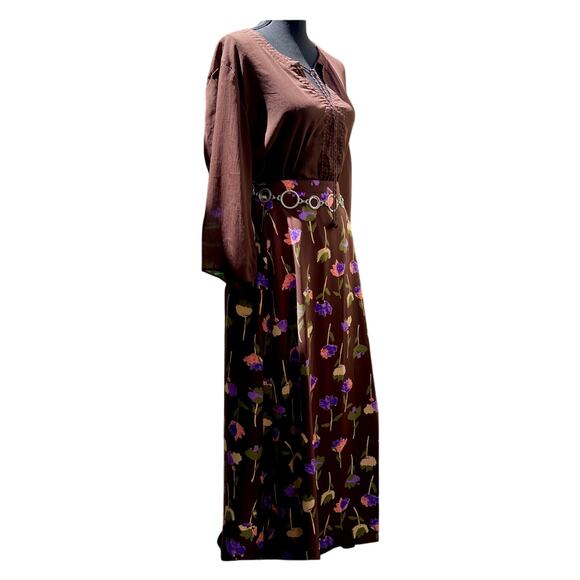 New Maren & Maren Maxi A-Line Brown Floral Skirt M - Picture 1 of 4